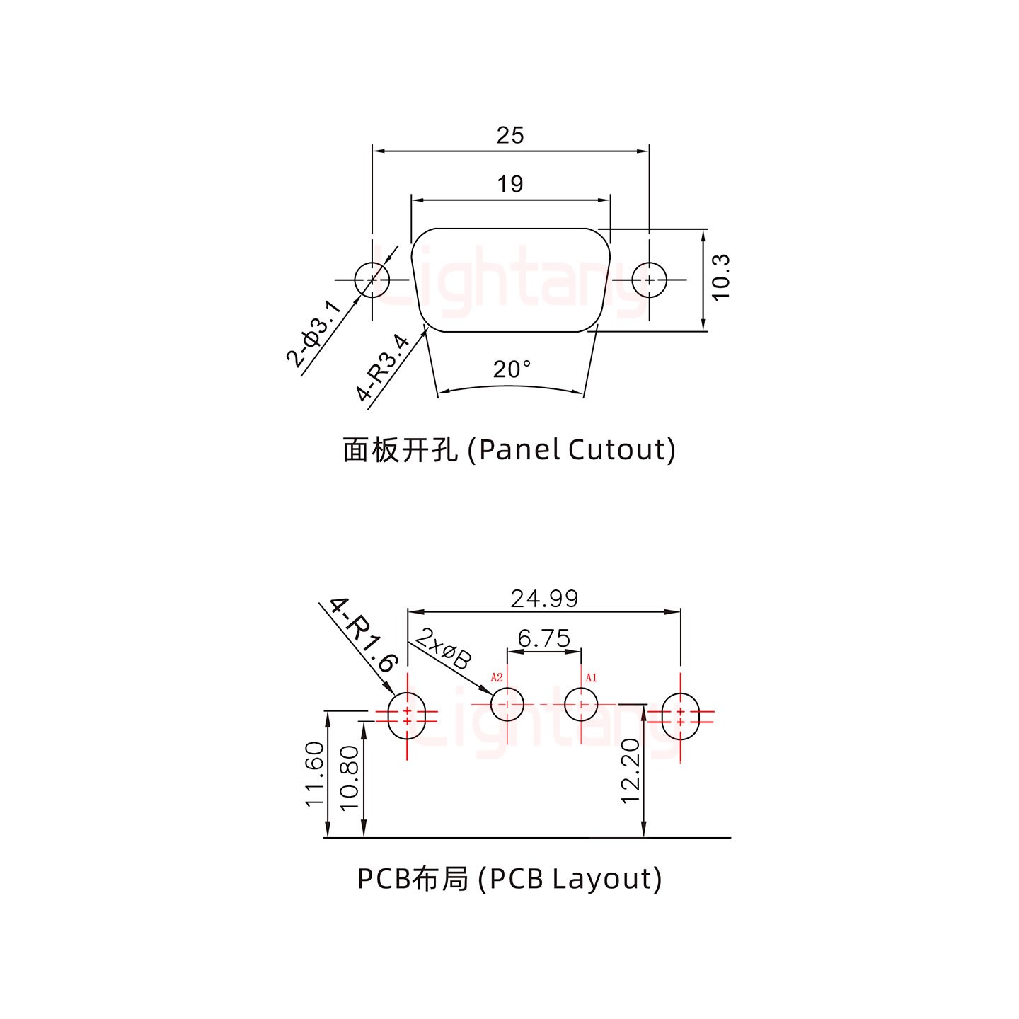 2W2母PCB彎插板/鉚支架10.8/大電流30A