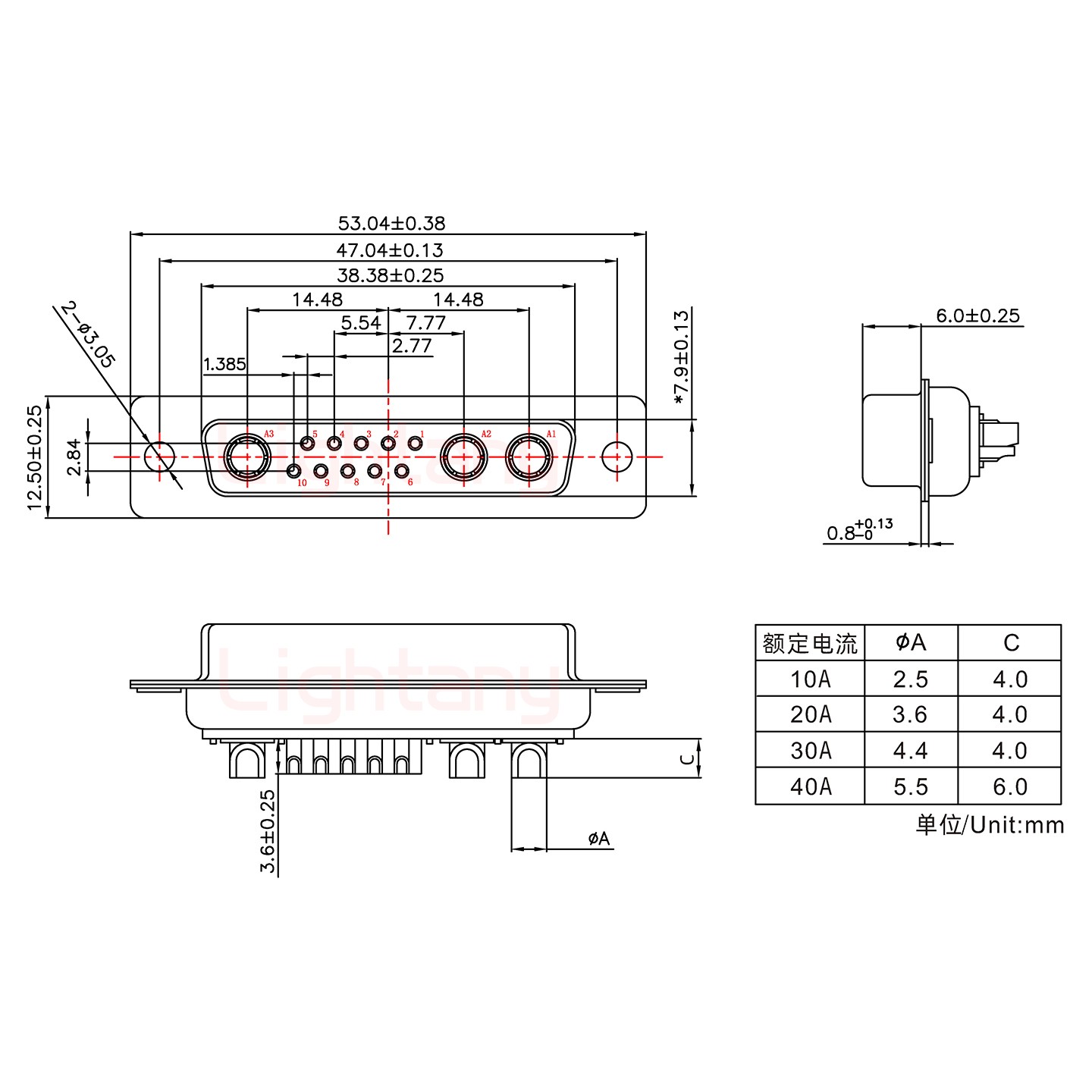 13W3母短體焊線(xiàn)20A+25P金屬外殼1657直出線(xiàn)4~12mm