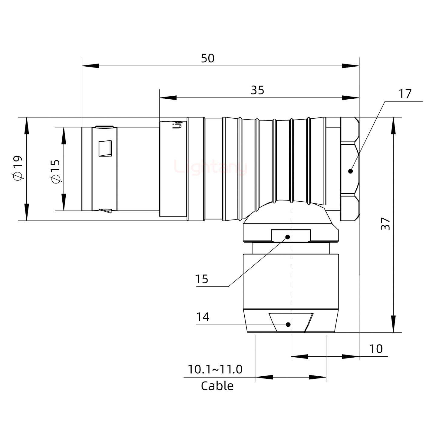 FHG.3B.014.CLAD11彎式插頭
